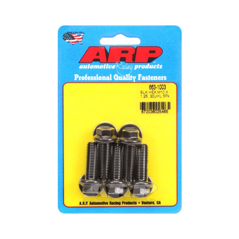Set de șuruburi și piulițe universale ARP M10 x 1,25 – șuruburi hexagonale cu finisaj negru oxidat, x5 - ARP-663-1003 - 663-1003 - 3666618195971